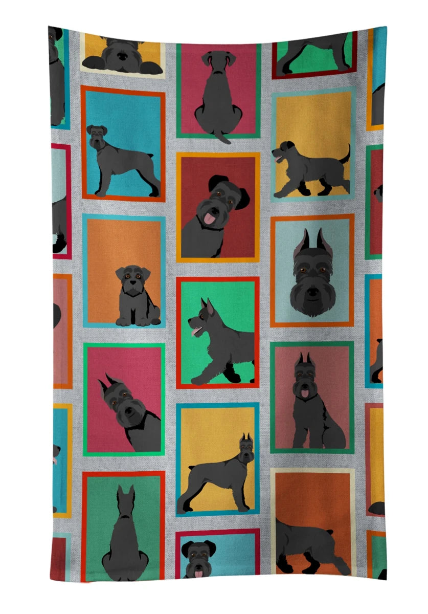 Lots of Dogs Kitchen Towel - 25HX15W, 194030681909/Schnauzer - black and silver, view 56