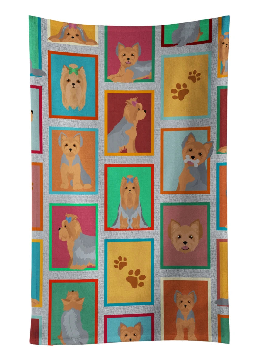 Lots of Dogs Kitchen Towel - 25HX15W, 194030681930/Yorkshire terrier - red, view 59