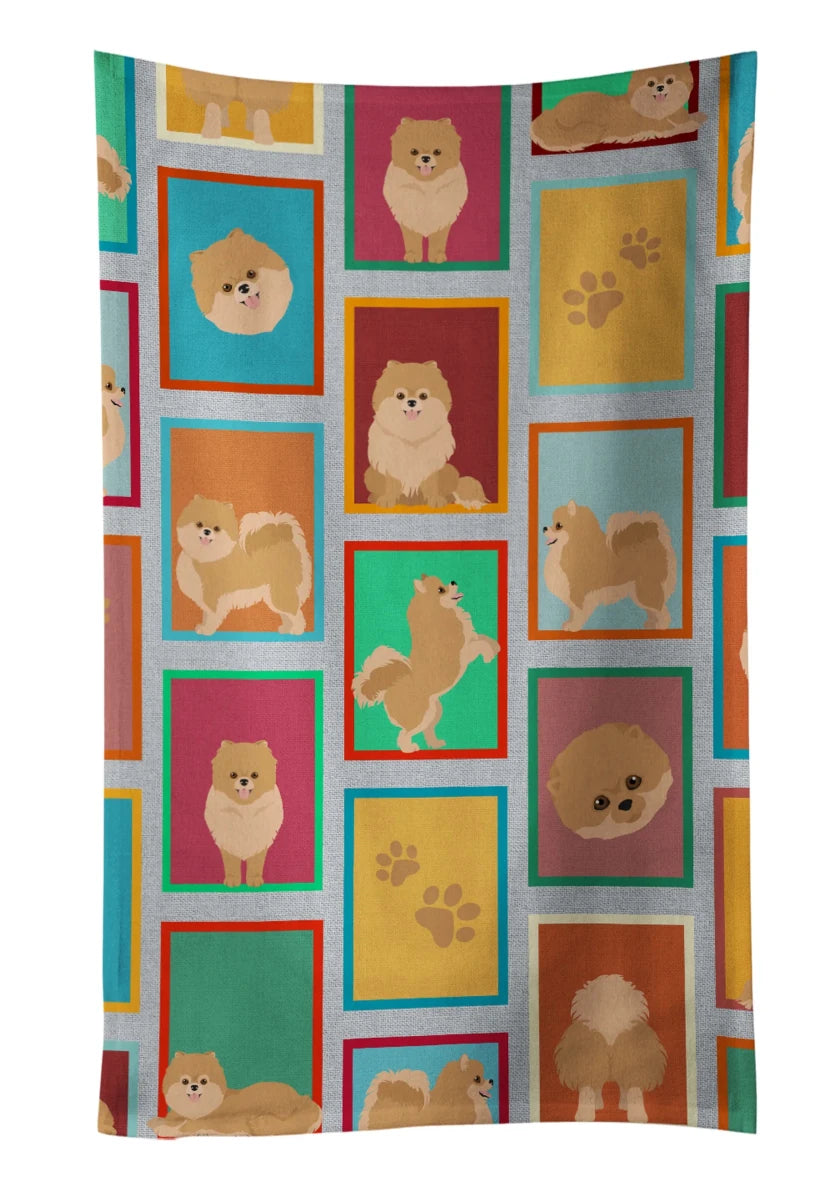 Lots of Dogs Kitchen Towel - 25HX15W, 194030682142/Pomeranian - white, view 79