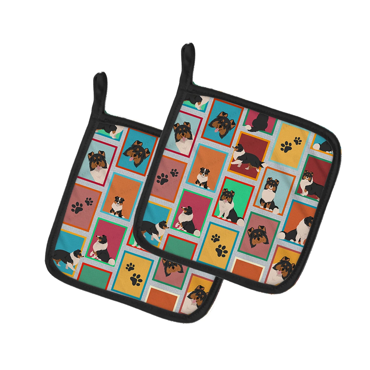 Lots of Dogs Pair of Pot Holders - Size: 7.5HX7.5W | Pack Of: 1 | Collection name: Lots of dogs