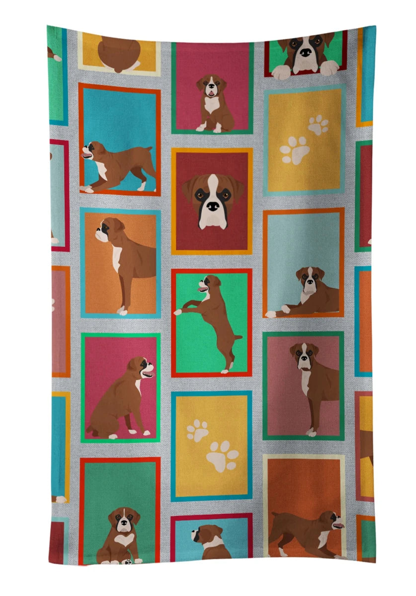 Lots of Dogs Kitchen Towel - 25HX15W, 194030682210/Boxer - black face, view 86