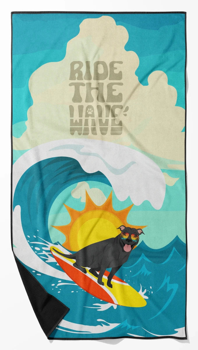 Dog Lover Beach Towel - Premium 60 x 30 in Oversized Surf Towel for, 194030683125/Pit bull terrier - black and white, view 4