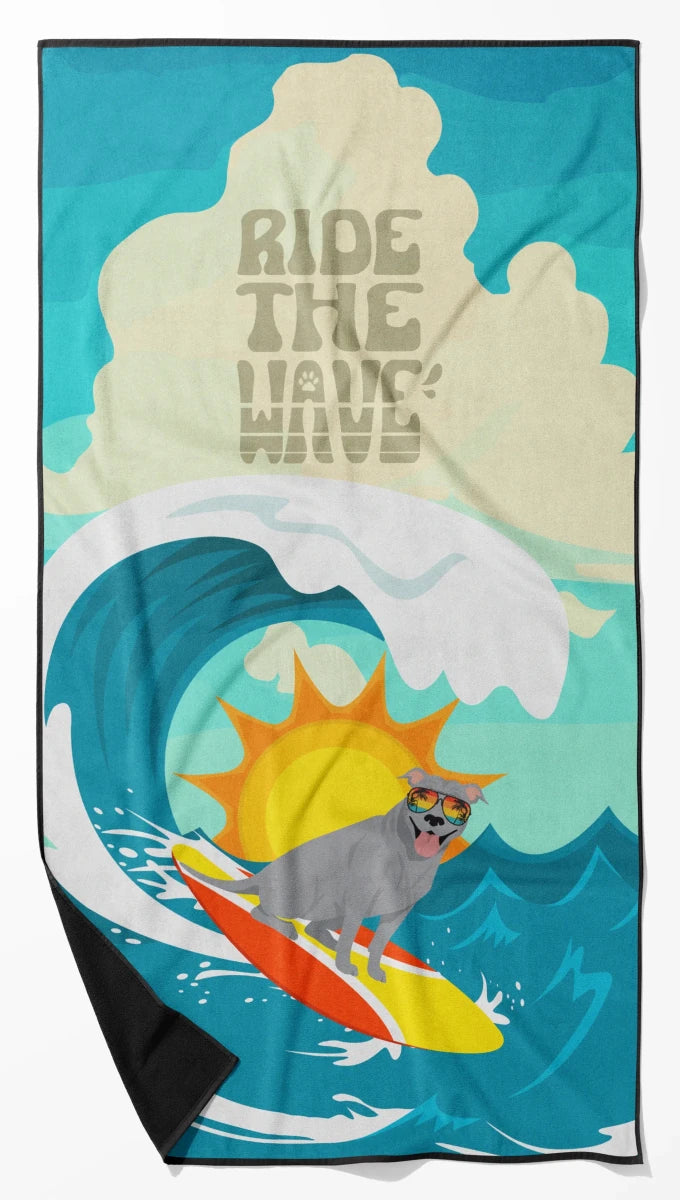 Dog Lover Beach Towel - Premium 60 x 30 in Oversized Surf Towel for, 194030683149/Pit bull terrier - tan, view 6