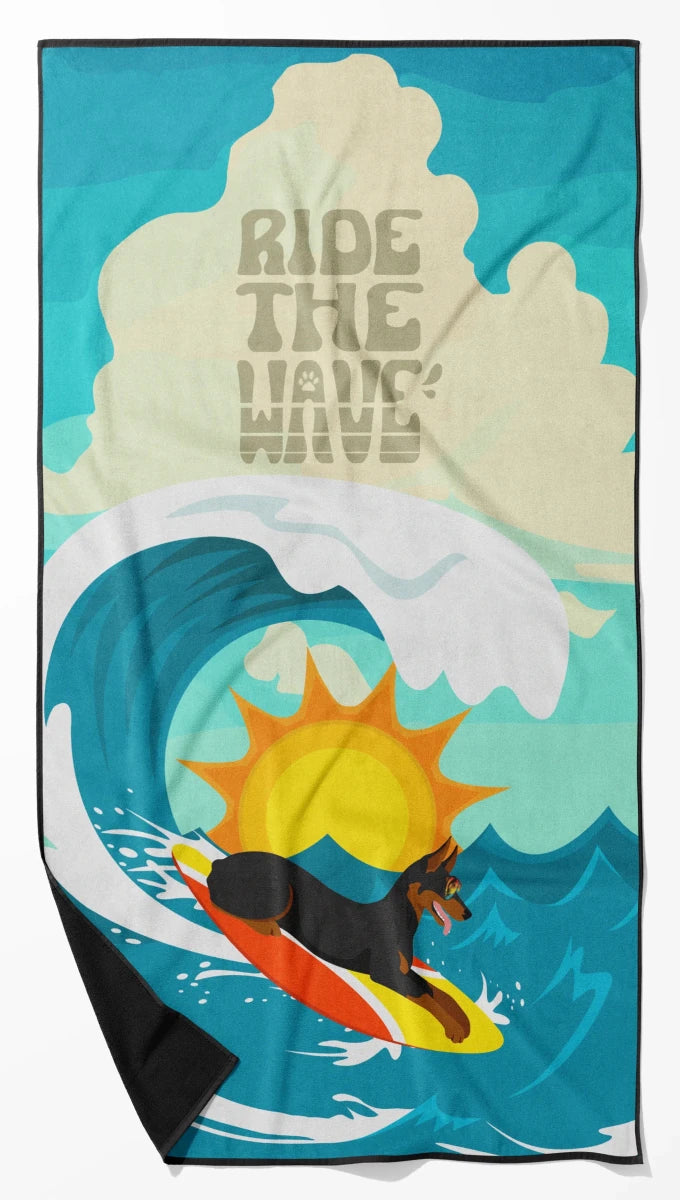 Dog Lover Beach Towel - Premium 60 x 30 in Oversized Surf Towel for, 194030683453/Doberman pinscher - red and tan, view 37