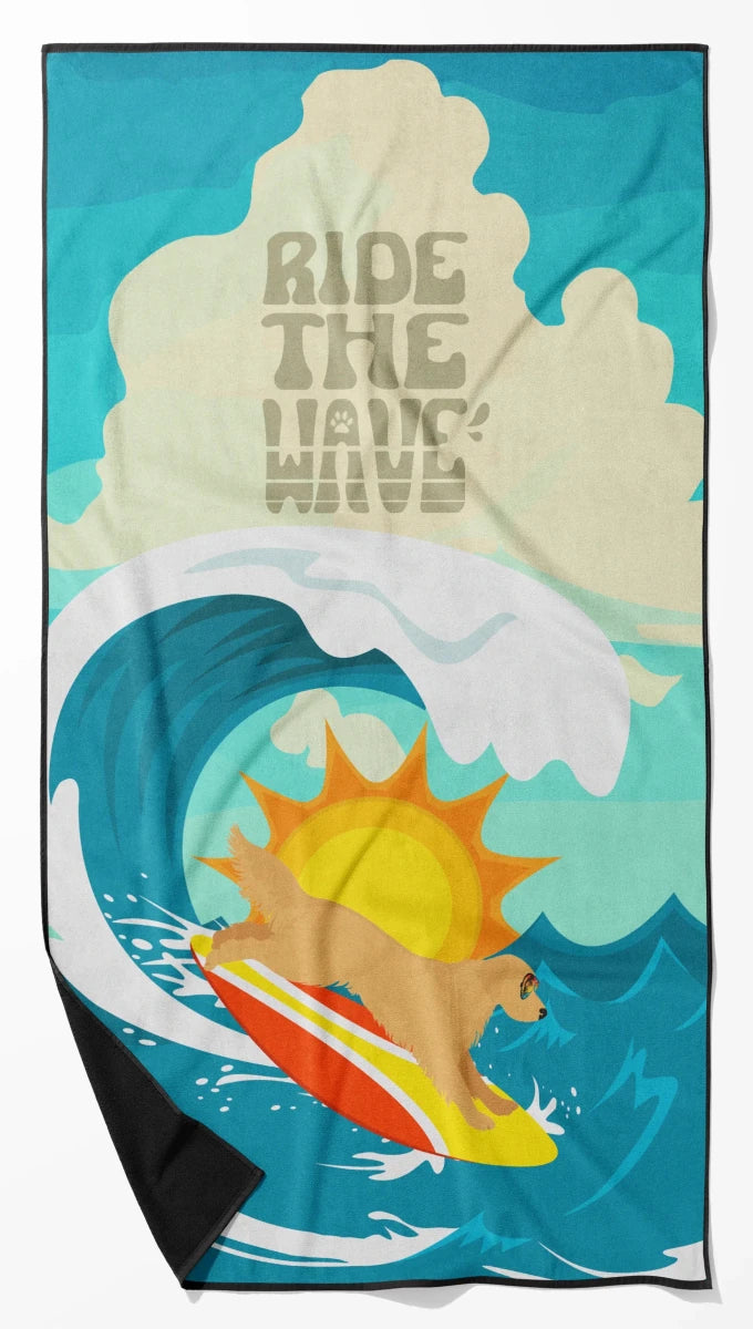 Dog Lover Beach Towel - Premium 60 x 30 in Oversized Surf Towel for, 194030683583/Golden retriever - mahogany, view 50