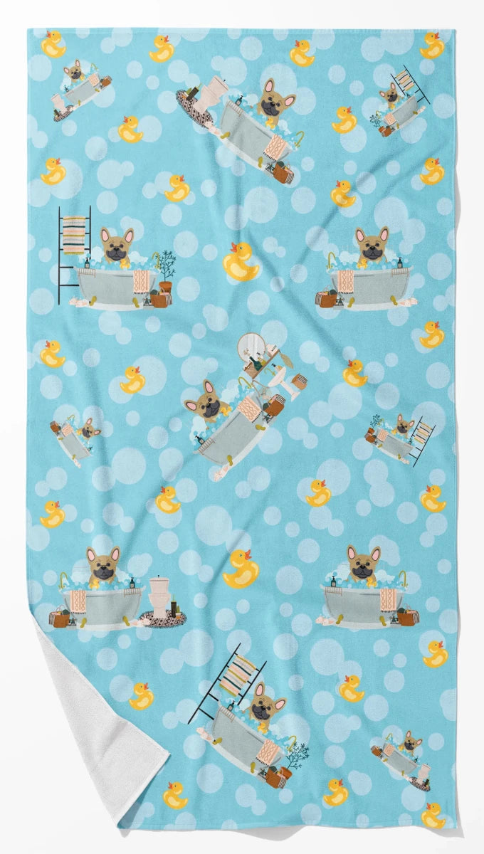 Breed-Specific Dog Towel - Ultra Absorbent Microfiber Bath Towel with, 194030686973/French bulldog - piebald, view 8