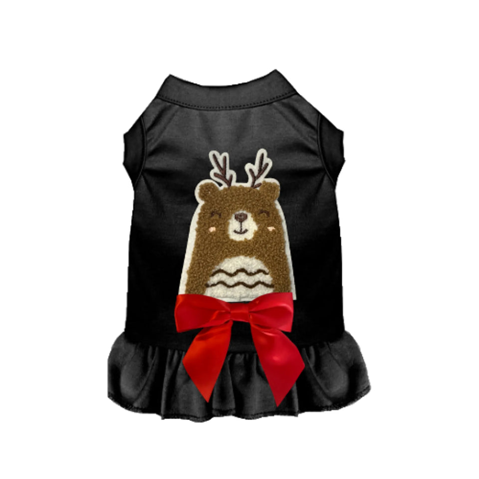 Cuddle Antler Bear Dog Outfit, Holiday Tee, White/MEDIUM, view 34