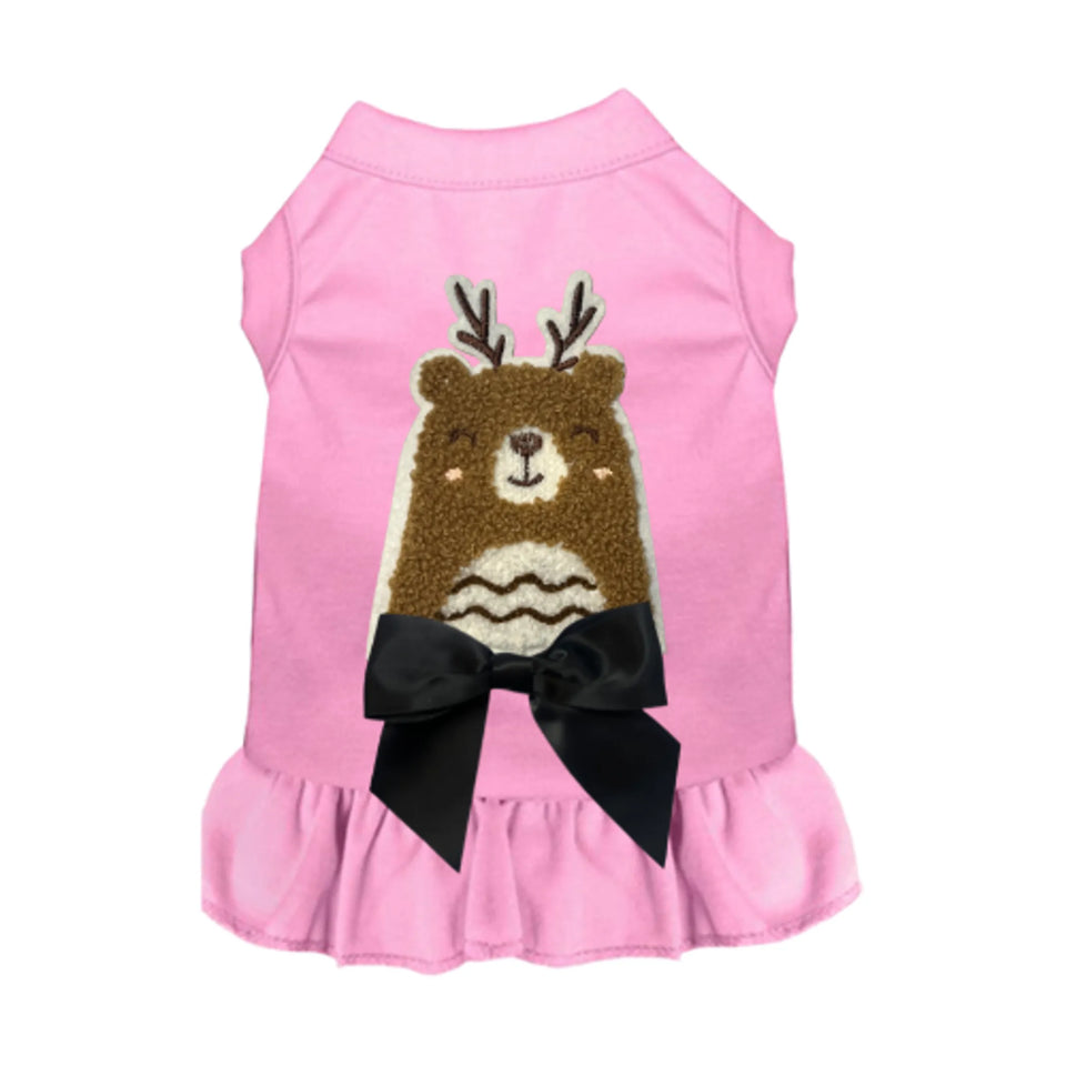 Cuddle Antler Bear Dog Outfit, Holiday Tee, Red/MEDIUM, view 36