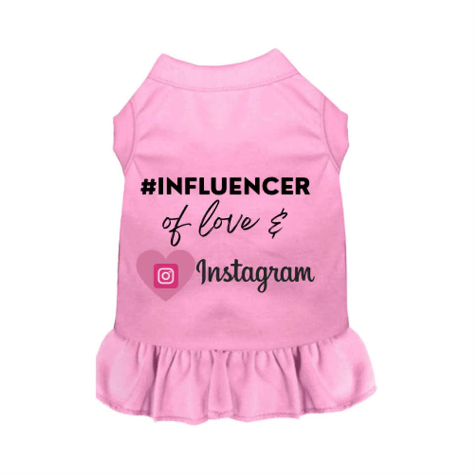 Bark Fifth Avenue #INFLUENCER of Love Dog Tee and Dress, Pink/X LARGE, view 29