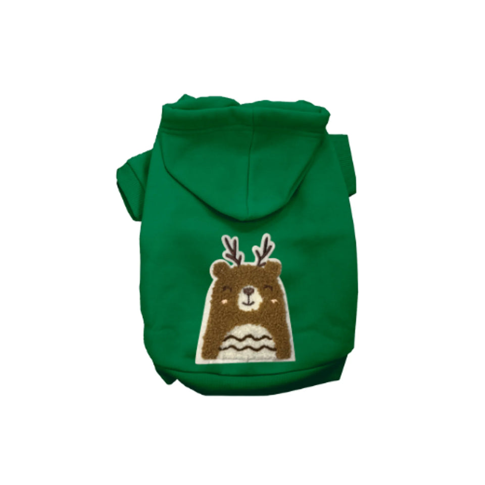 Cuddle Antler Bear Dog Outfit, Holiday Tee, Cream/X SMALL, view 52