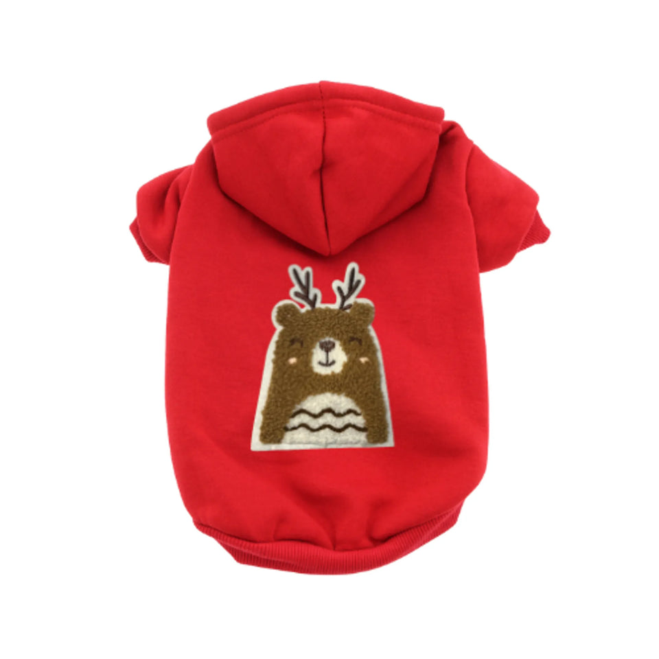 Cuddle Antler Bear Dog Outfit, Holiday Tee, Black/SMALL, view 54