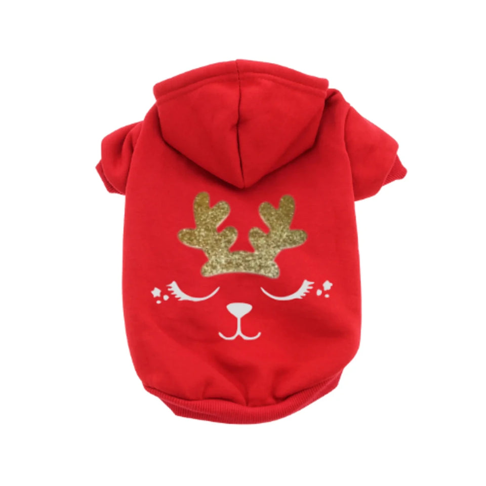 Cute Little Reindeer Dog Outfit - Holiday Tee, Dress and Hoodie by Bark Fifth Avenue - Pets Perfect