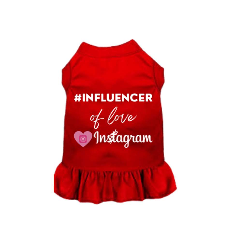 Bark Fifth Avenue #INFLUENCER of Love Dog Tee and Dress, Red/MEDIUM, view 39