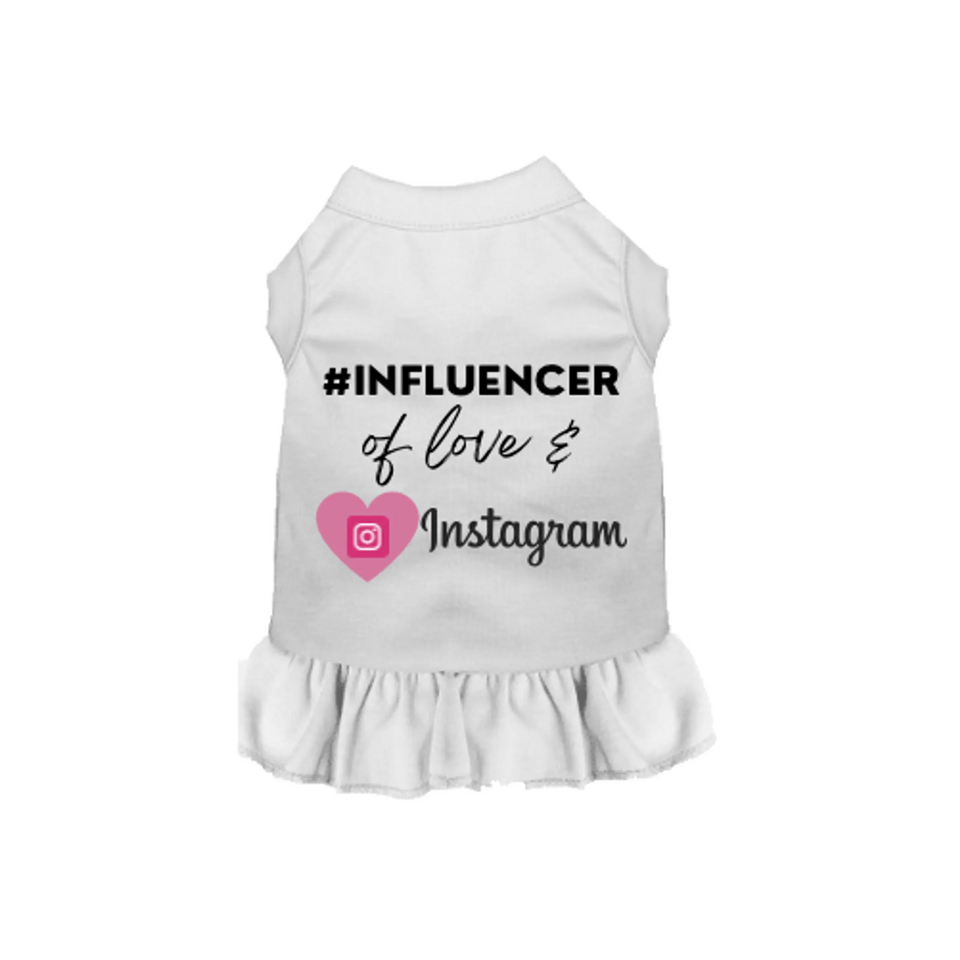 Bark Fifth Avenue #INFLUENCER of Love Dog Tee and Dress, White/LARGE, view 46