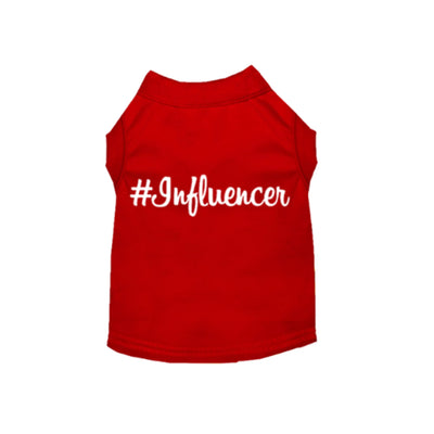 #Influencer Dog Shirt by Bark Fifth Avenue, Red/X SMALL