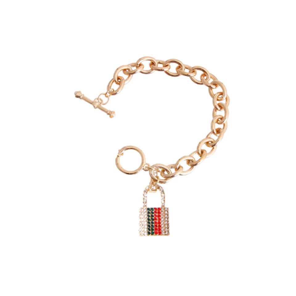 Designer Inspired Rhinestone Lock Pendant - Pets Perfect
