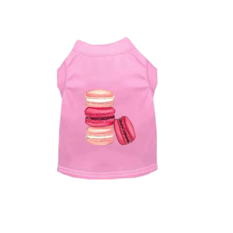 Love Macaroons Dog Shirt by Bark Fifth Avenue - Sleeveless Spring Dog Shirt - Pets Perfect