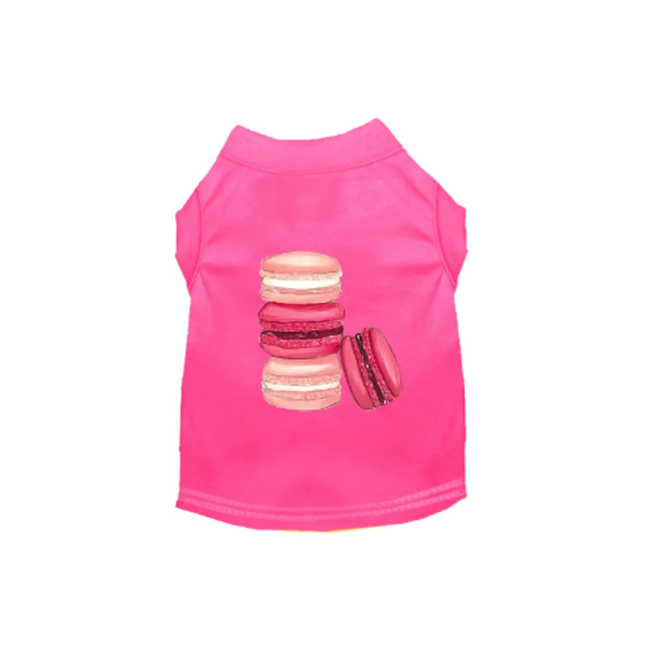 Love Macaroons Dog Shirt by Bark Fifth Avenue - Sleeveless Spring Dog Shirt - Pets Perfect