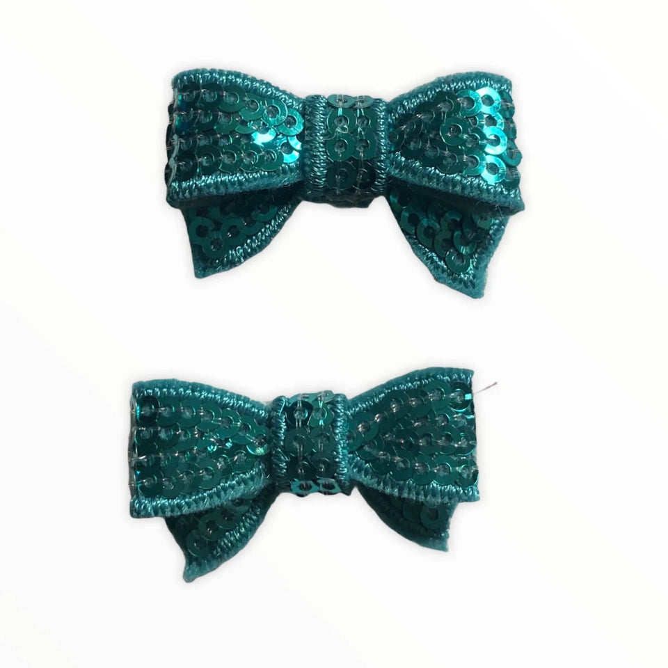 Mini Sequin Hair Bow Clips for Dogs - Set of 2 - Pets Perfect