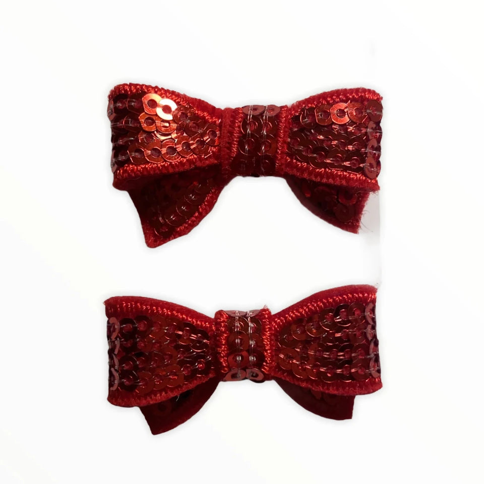 Mini Sequin Hair Bow Clips for Dogs - Set of 2 - Pets Perfect