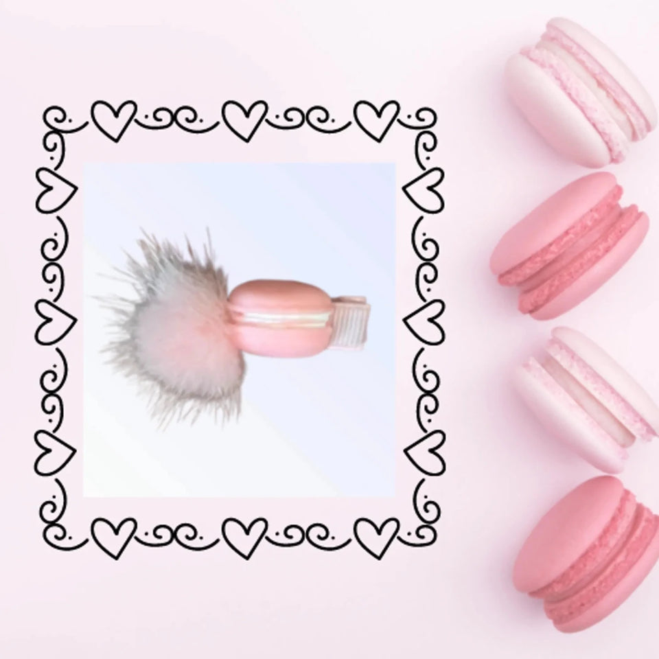 Mink PomPom Macaroon Dog Hair Clip by Bark Fifth Avenue - Pets Perfect
