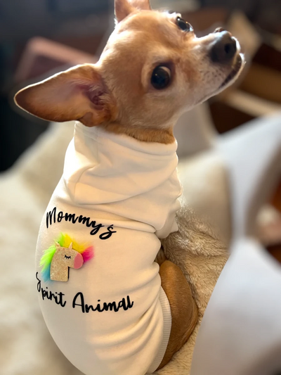Mommy's Spirit Animal Hoodie - Glitter Unicorn Dog Hoodie by Bark Fifth Avenue - Pets Perfect