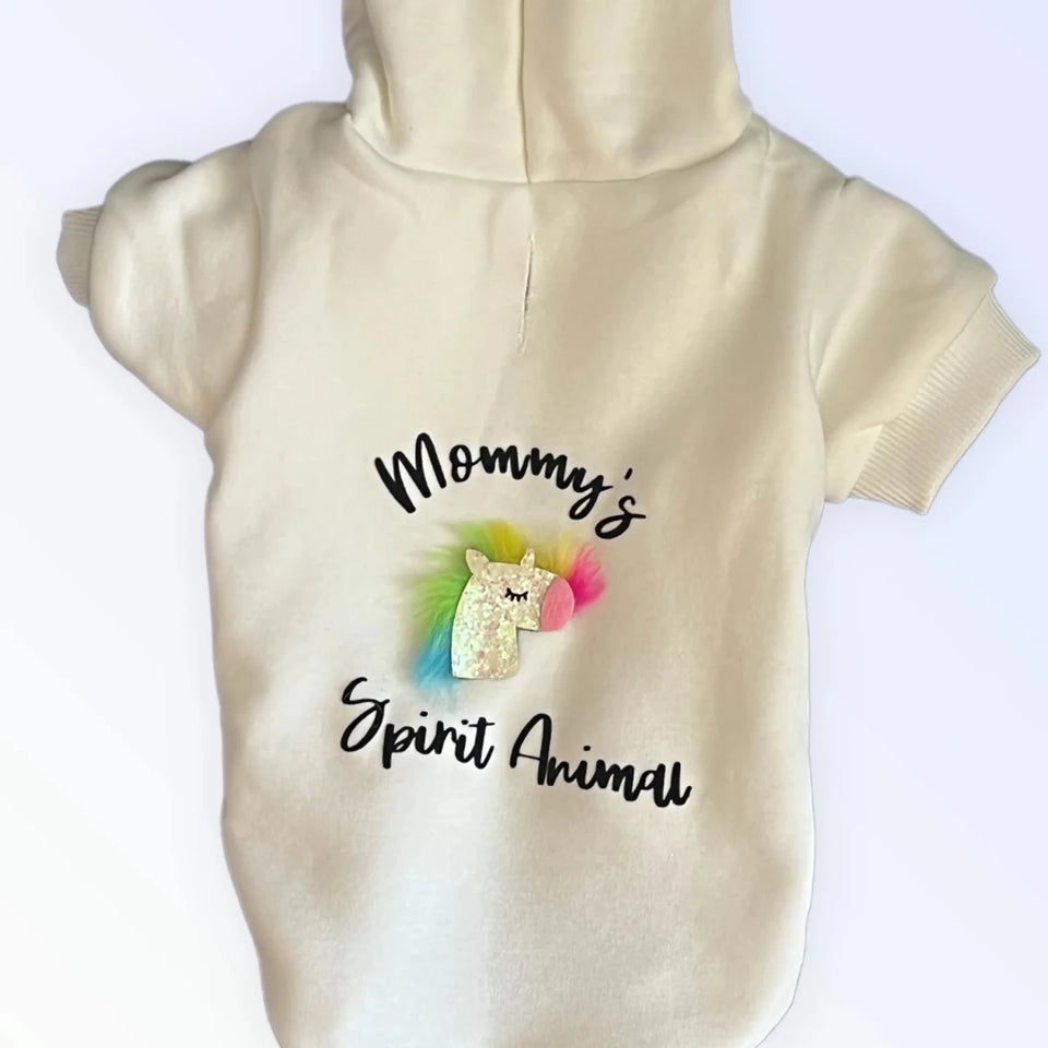 Mommy's Spirit Animal Hoodie - Glitter Unicorn Dog Hoodie by Bark Fifth Avenue - Pets Perfect