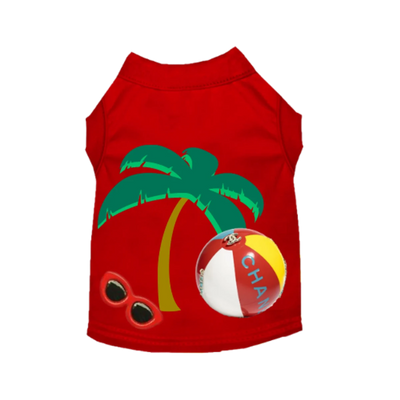 My CC Summer Vacation - Designer-Inspired Dog Tee with Sunglasses Detail - Pets Perfect