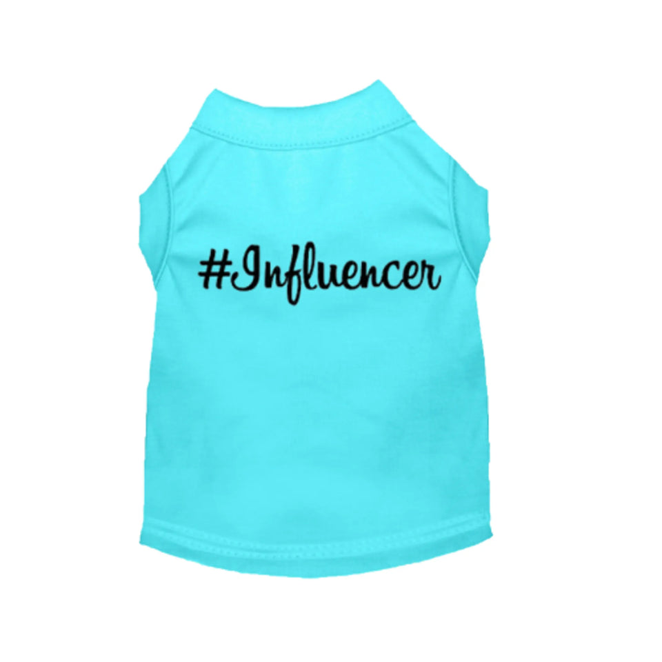 #Influencer Dog Shirt by Bark Fifth Avenue, Aqua/MEDIUM, view 59