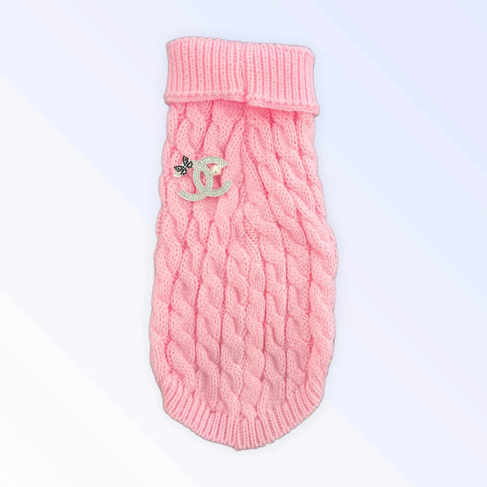 My Cozy Chewnel Knit Sweater by Bark Fifth Avenue - Designer-Inspired Dog Sweater - Pets Perfect