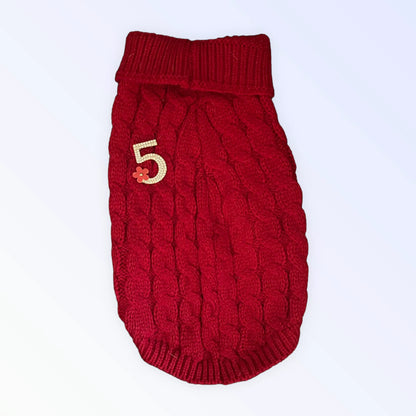My Cozy No. 5 Knit Dog Sweater by Bark Fifth Avenue
