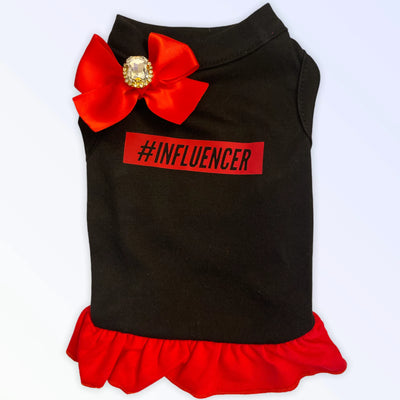 #INFLUENCER Dog Dress - Red and Black, X SMALL