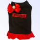 #INFLUENCER- R/B - Color: Red and black | Pack Of: 1 | Style: Dress with red bow and ruffled hem