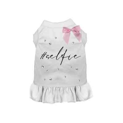 #SELFIE Dog Dress - Bark Fifth Avenue Rhinestone Ruffle, X SMALL/1