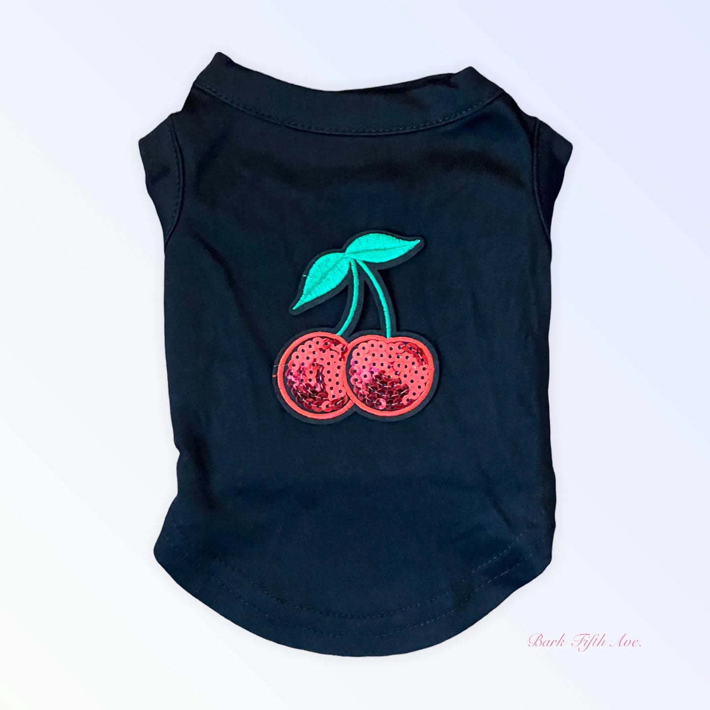 My Fabulous Cherry Tank - SS22 Sequin Embroidered Dog Tee by Bark Fifth Avenue