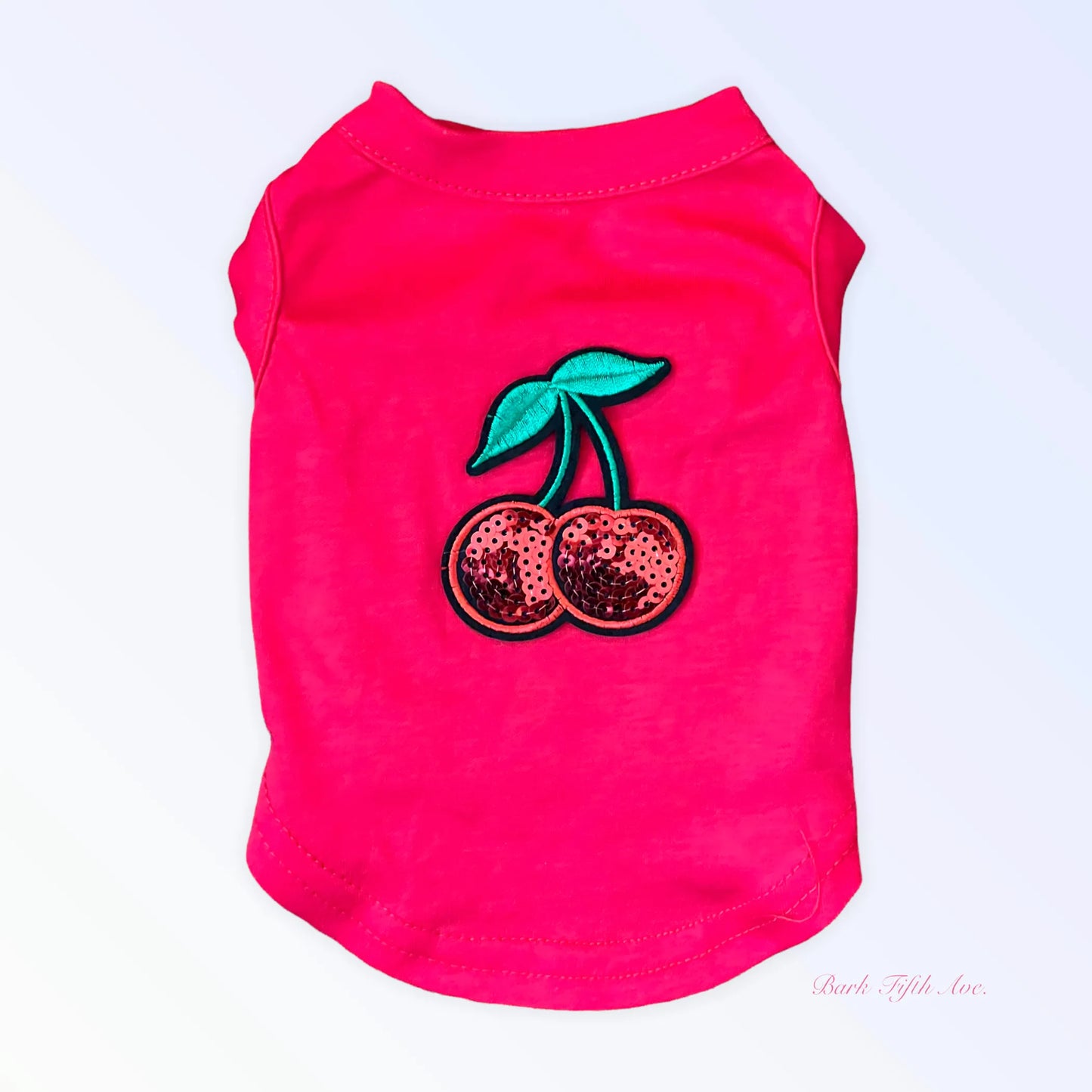 My Fabulous Cherry Tank - SS22 Sequin Embroidered Dog Tee by Bark Fifth Avenue
