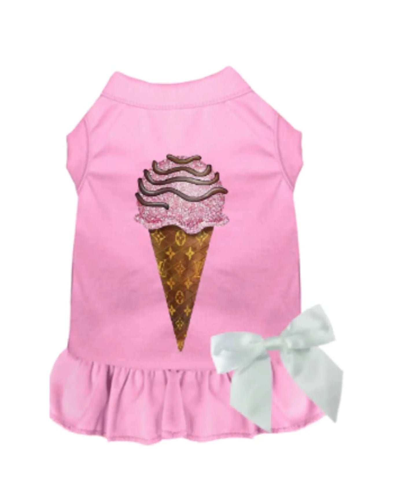 My Favorite Chewy Vuitton Ice Cream Dress by Bark Fifth Avenue