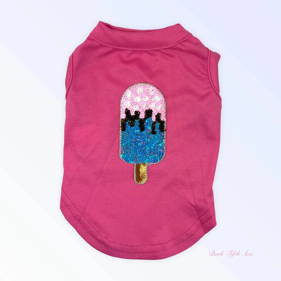 My Favorite Summer Dog Treats - Blue Ice Cream Dog Tee & Dress - Pets Perfect