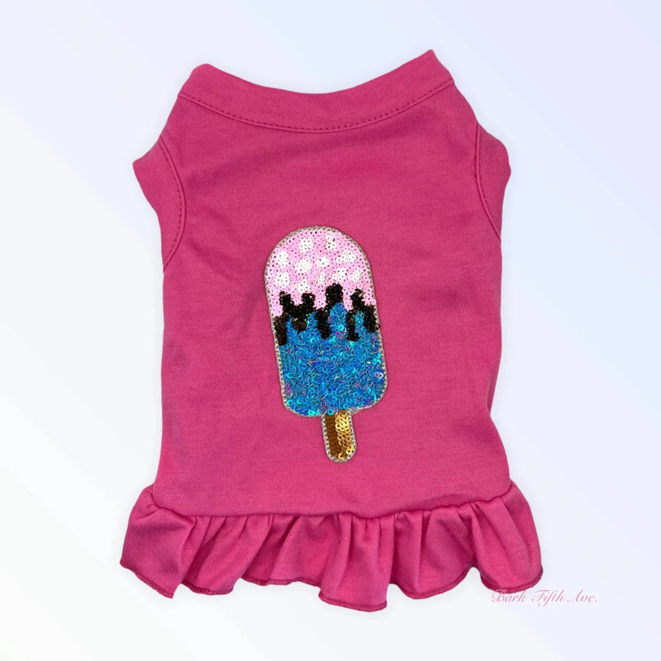 My Favorite Summer Dog Treats - Blue Ice Cream Dog Tee & Dress - Pets Perfect