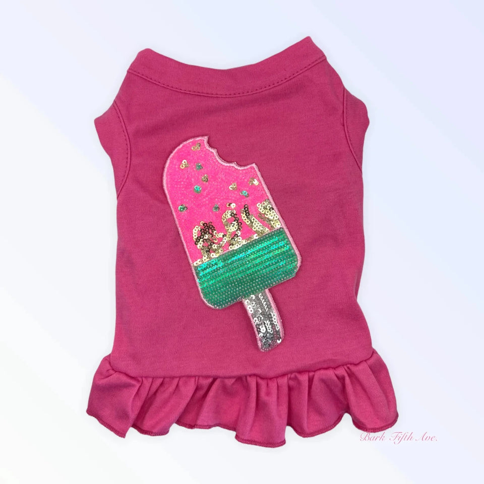 My Favorite Summer Dog Treats - Pink Ice Cream Dog Tee & Dress - Pets Perfect