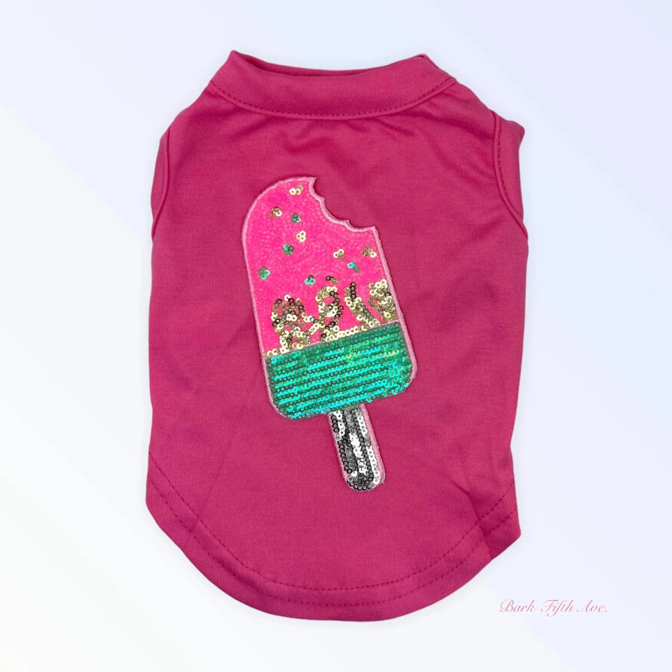My Favorite Summer Dog Treats - Pink Ice Cream Dog Tee & Dress - Pets Perfect