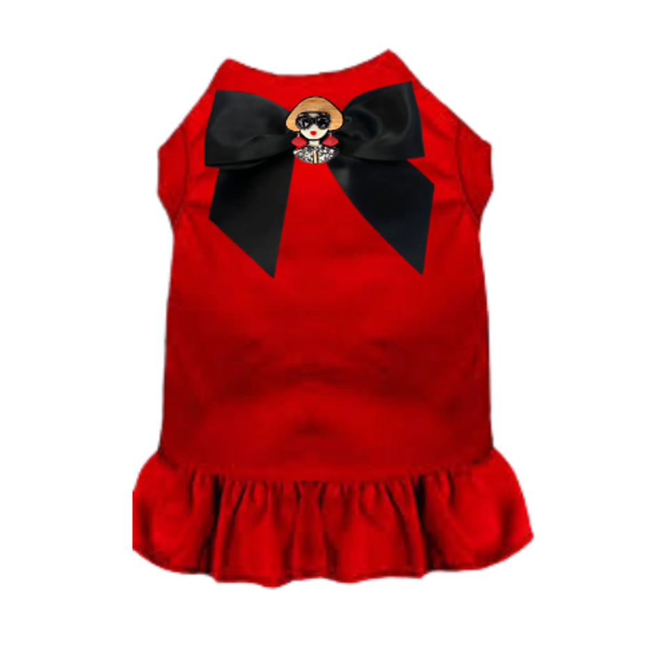 Acrylic Brooch So Vogue Dog Dress by Bark Fifth Avenue, Red/MEDIUM, view 9