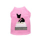 All of my favorite things - Pack Of: 1 pet shirt pink with black dog silhouette and fashion book stack design