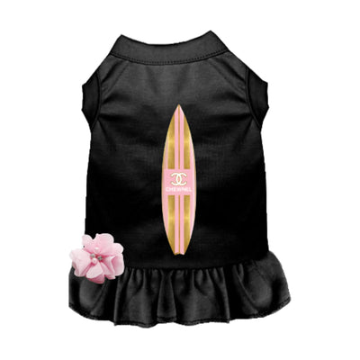 Aloha Surf Dog Dress - Tropical Hawaiian Pet Fashion, Black/X SMALL