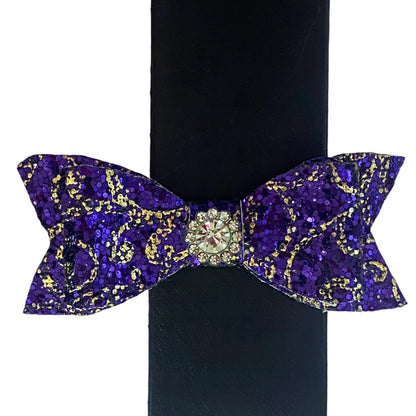 NOLA Bow Dog Hair Accessory by Bark Fifth Avenue - Mardi Gras Dog Bows Set of 2