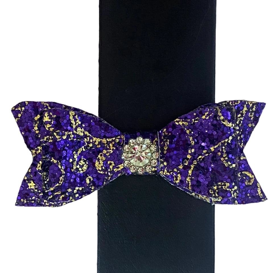 NOLA Bow Dog Hair Accessory by Bark Fifth Avenue - Mardi Gras Dog Bows Set of 2 - Pets Perfect