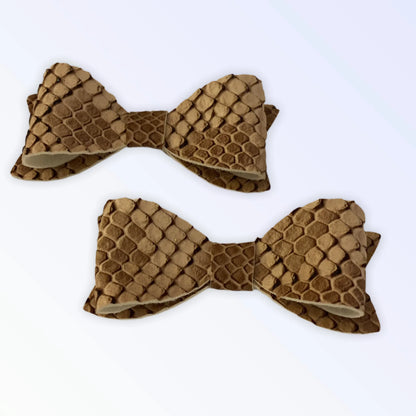 Nude Python Hair Barrette for Dogs by Bark Fifth Avenue - 5" Alligator Clip