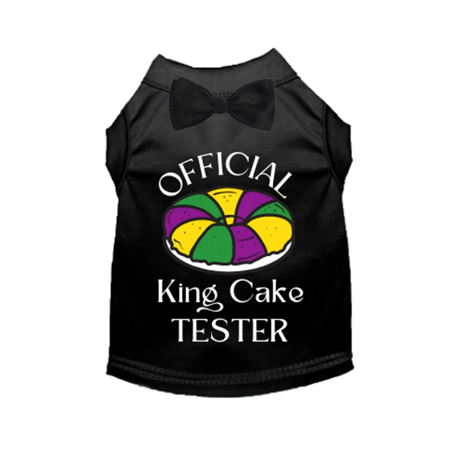 Official King Cake Tester Dog Tee and Dress - Mardi Gras Pet Apparel by Bark Fifth Avenue - Pets Perfect
