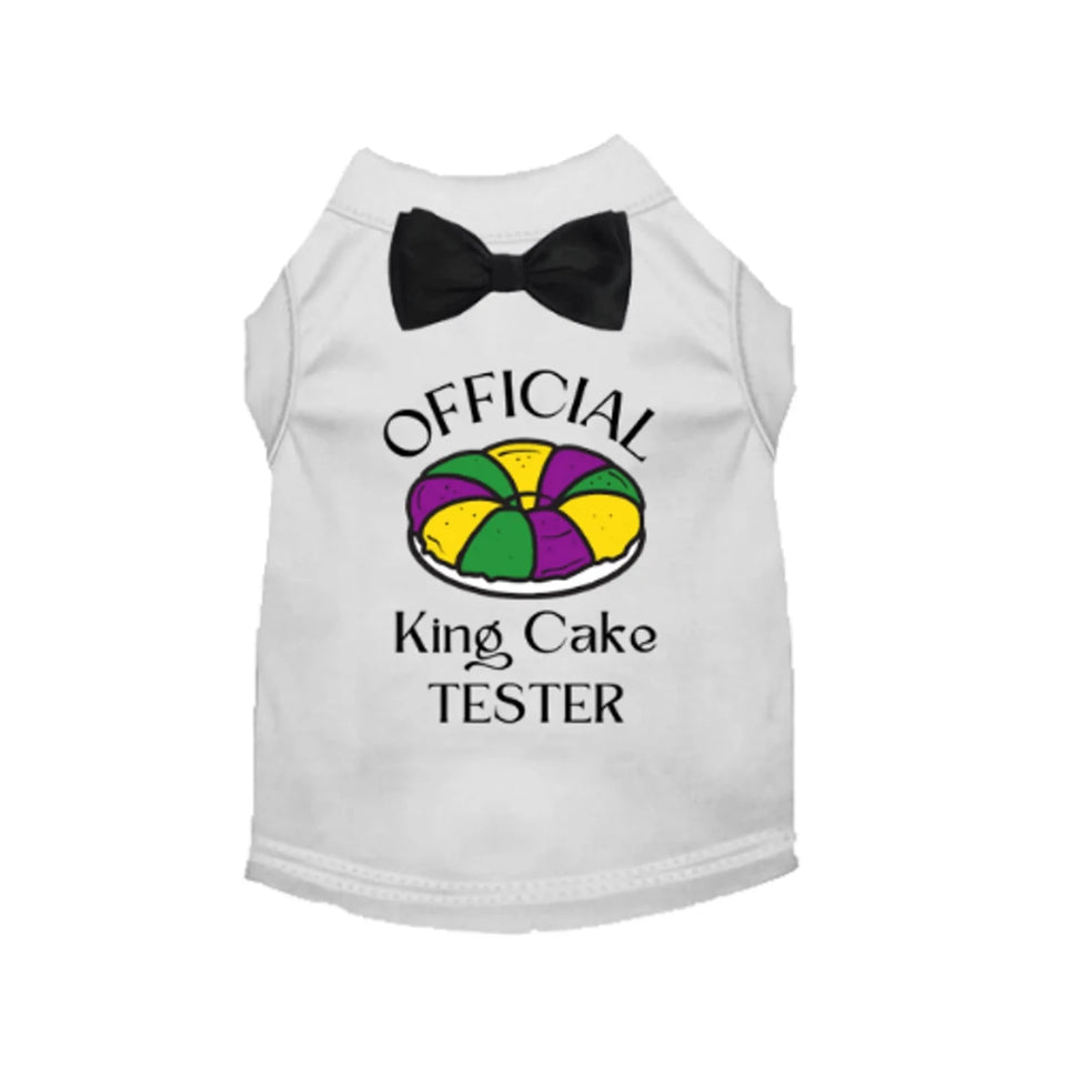 Official King Cake Tester Dog Tee and Dress - Mardi Gras Pet Apparel by Bark Fifth Avenue - Pets Perfect