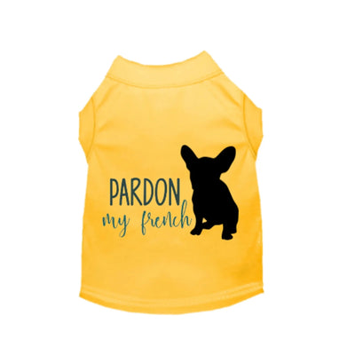 Pardon My Frenchie Dog Shirt by Bark Fifth Avenue - Sleeveless Dog Tee - Pets Perfect